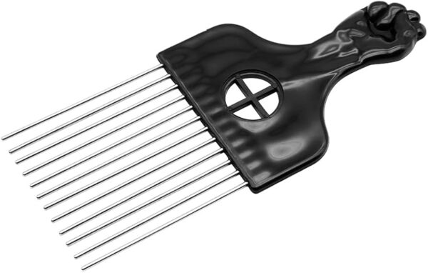 Afro Metal Fist Pick Comb