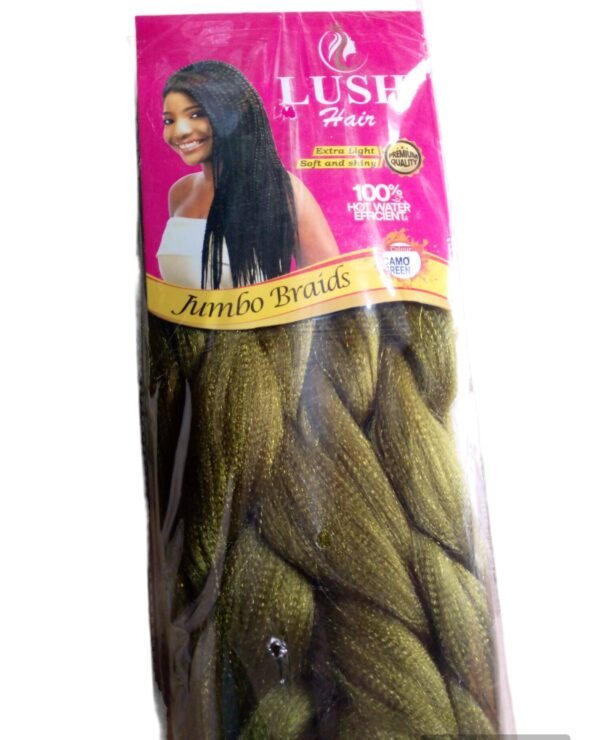 Lush Hair Camo Green Jumbo Braids